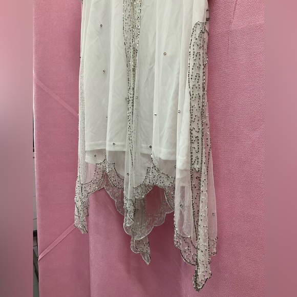 Scala Vintage Sequin Mesh Overlay V-Neck Top Sz M - Picture 4 of 7